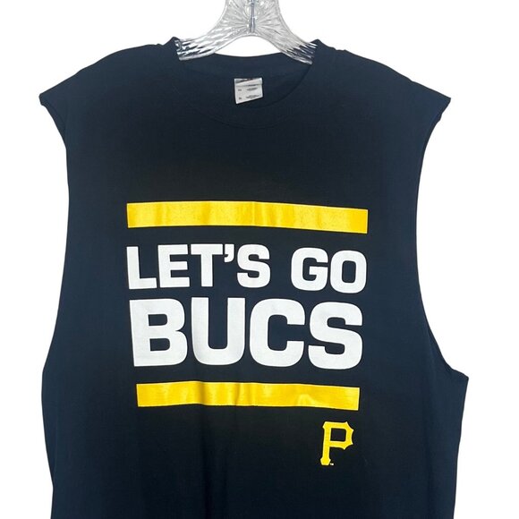 Lets Go Bucs Tank Top Pittsburgh Pirates Baseball MLB Fanwear Black Size XL - Picture 3 of 8